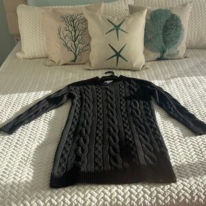 Time and Tru Black Cable Knit Sweater